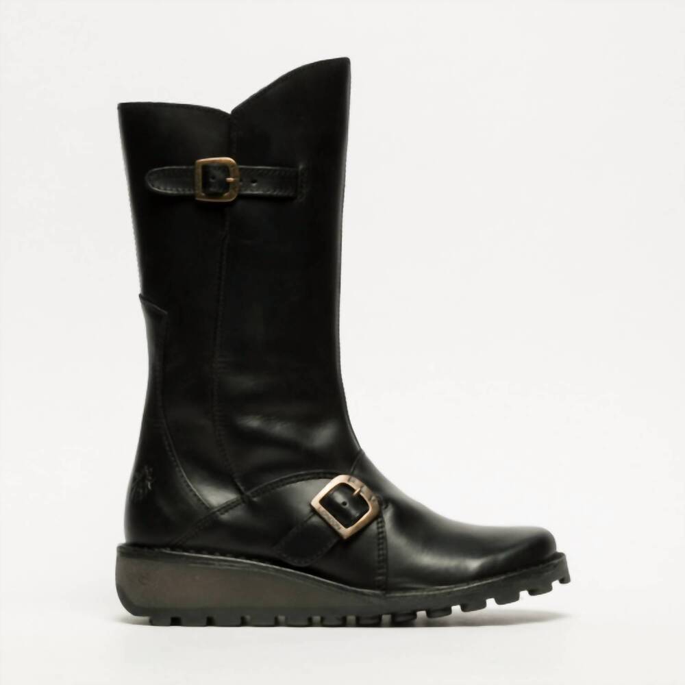 NEW FLY LONDON women's mes 913 leather boot in black